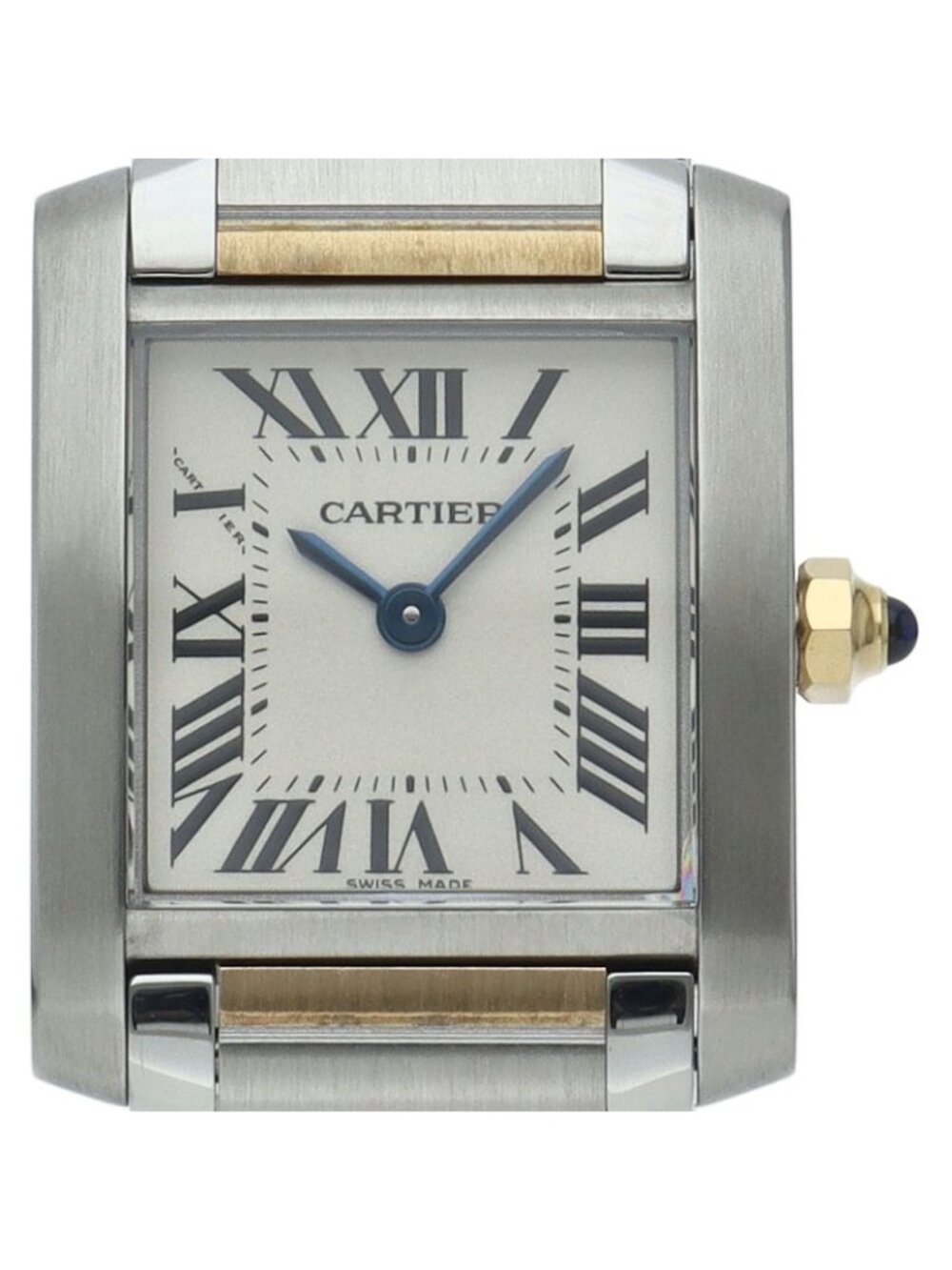 Cartier Tank Francaise SM Watch 18k Yellow Gold SS Silver